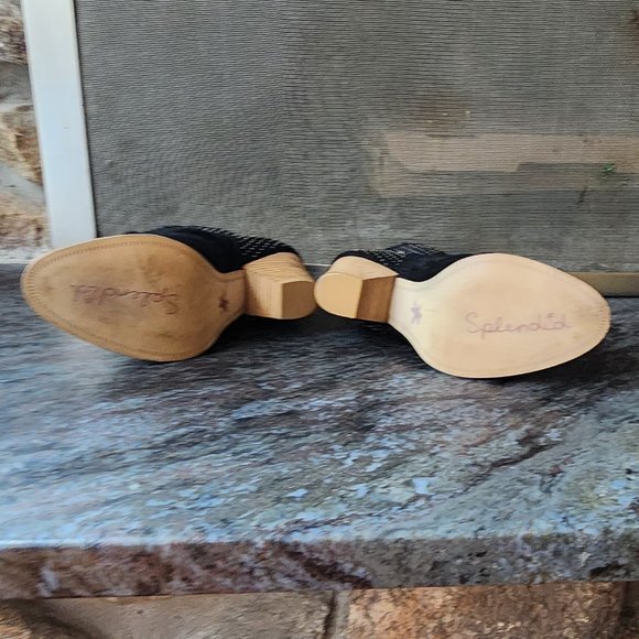 Splendid Black Suede Studded Country Western Booties Size 6.5M - Picture 12 of 16